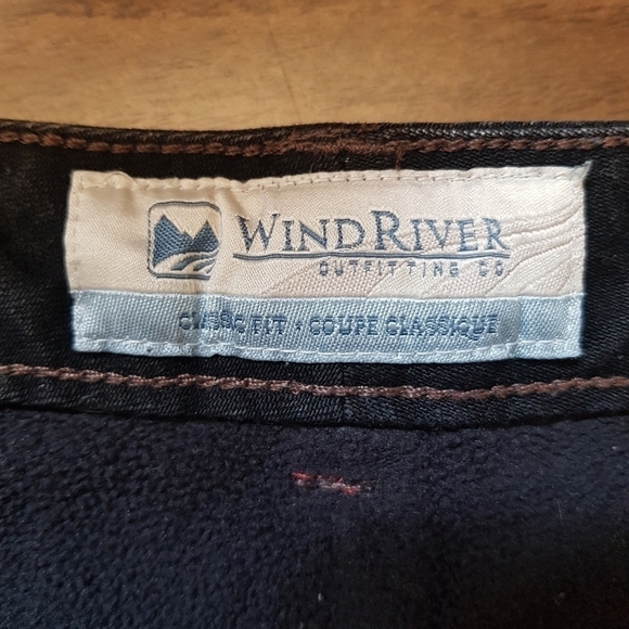 Windriver Black Tmax Fleece Lined Wide Straight Leg Jeans - Picture 12 of 15